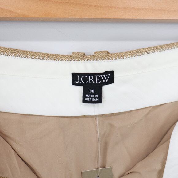 J.Crew Portia Linen Blend Pant Herringbone Honey Khaki Size 00 NWT - Picture 5 of 9